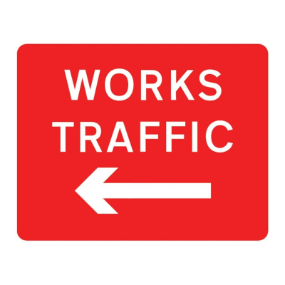 Jazz Sign Plate - Works Traffic Arrow Left - 1050 x 750 x 2mm
