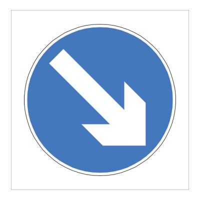 Jazz Square Sign Plate - Blue Arrow - 750 x 2mm