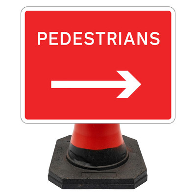 Hangman Sign Plate - Pedestrian Arrow Right - 600 x 450mm