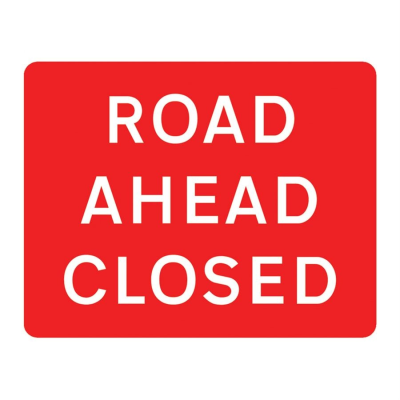 Jazz Sign Plate - Road Ahead Closed - 1050 x 750 x 2mm