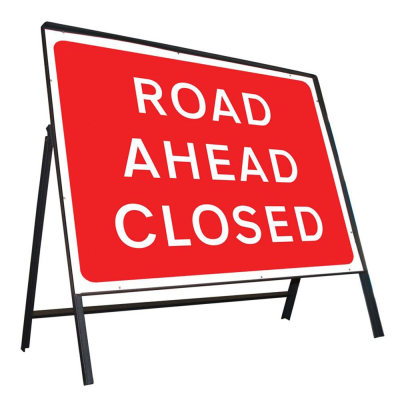 Jazz Sign Complete Riveted - Road Ahead Closed - 1050 x 750mm