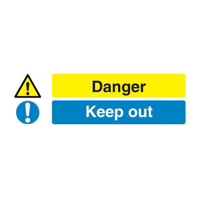 Danger Keep Out Sign - 600 x 200 x 1mm
