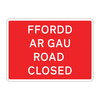 Bilingual Jazz Sign Plate 300mm Centres - Road Closed - 1050 x 750mm