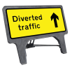 Q-Sign Complete - Diverted Traffic Arrow Reversible - 1050 x 450mm