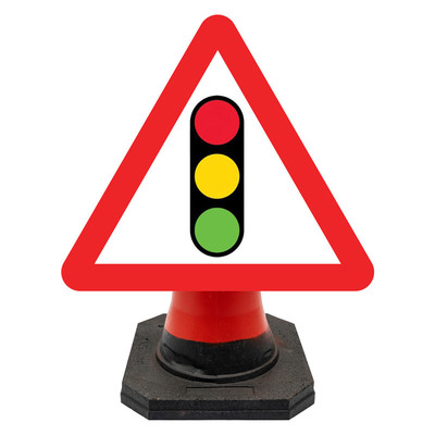 Hangman Triangle Sign Plate - Traffic Light Ahead - 750mm