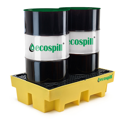 Spill Pallet 2 Drum with Grate - Fork Loops