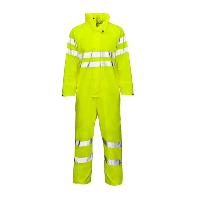 Super-Dri Waterproof Breathable Hi-Vis Yellow PU Coverall - S