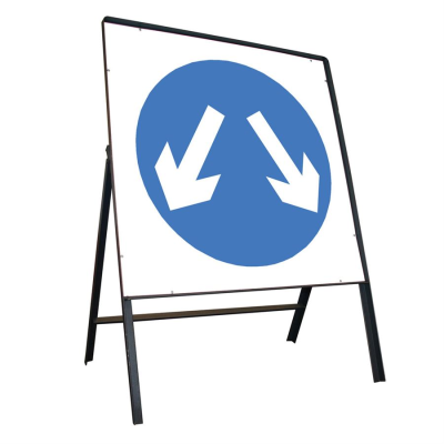 Jazz Square Sign Complete Riveted - Blue Arrow Both Ways - 600mm