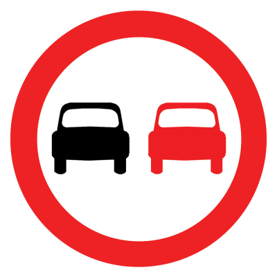 Jazz Circle Sign Plate 300mm Centres - No Overtaking - 900mm