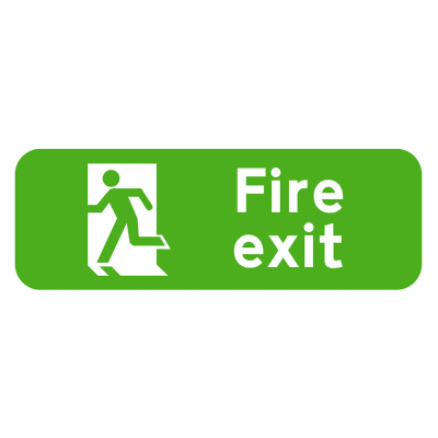 Fire Exit Photoluminescent Sign - 600 x 200 x 1mm
