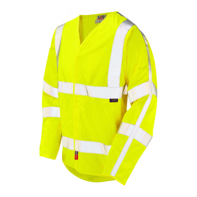 Leo Meshaw FR AS Hi-Vis Yellow Long Sleeved Waistcoat - S
