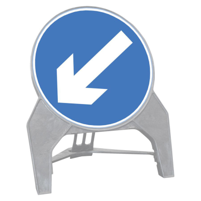 Q-Sign Circle Face Only - Blue Arrow - 750mm