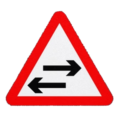 Jazz Triangle Sign Plate 300mm Centres - Two Way Traffic Horizontal - 750mm