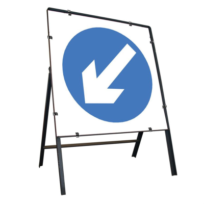 Jazz Square Sign Complete Clipped - Blue Arrow Left - 750mm