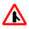 Jazz Triangle Sign Plate 300mm Centres - Traffic Merges From The Right - 750mm
