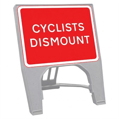 Q-Sign Face Only - Cyclists Dismount - 600 x 450mm