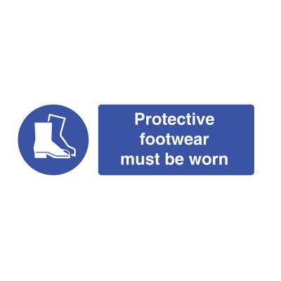 Protective Footwear Must Be Worn in this Area Sign - 600 x 200 x 1mm