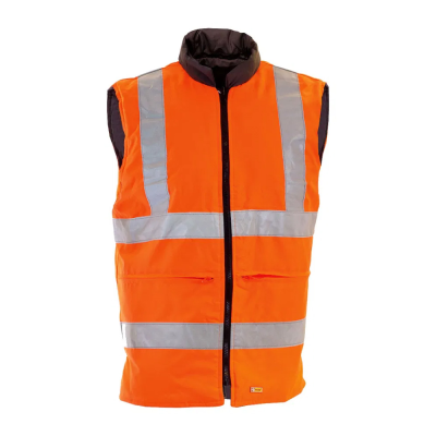 Rail Hi-Vis Reversible Orange Bodywarmer - S