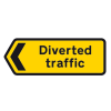 Jazz Sign Plate 300mm Centres - Diverted Chevron Traffic Left - 1050 x 450mm