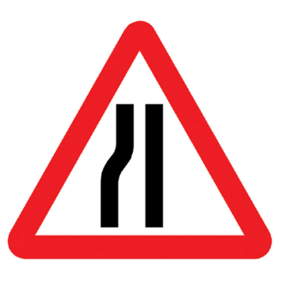 Jazz Triangle Sign Plate 300mm Centres - Road Narrows N/Side - 750mm