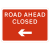 Jazz Sign Plate 300mm Centres - Road Ahead Closed Arrow Left - 1050 x 750mm