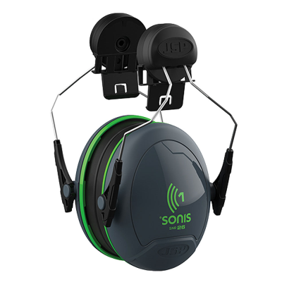 JSP Sonis 1 Helmet Mounted Ear Defenders Dark Grey / Green - 26dB SNR
