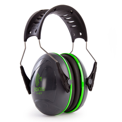 JSP Sonis 1 Adjustable Ear Defenders Dark Grey / Green - 26dB SNR
