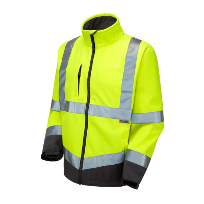 Leo Buckland Hi-Vis Yellow Softshell Jacket - S