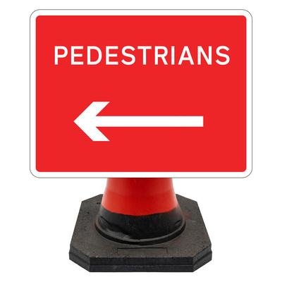 Hangman Sign Plate - Pedestrian Arrow Left - 600 x 450mm