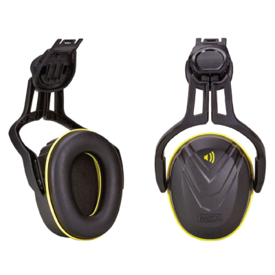 MSA V-Gard Helmet Mounted Ear Defenders Black / Green - 28dB SNR