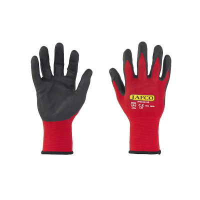 Jafco Comfort Fit Foam Nitrile Palm Safety Gloves - Medium / Size 8