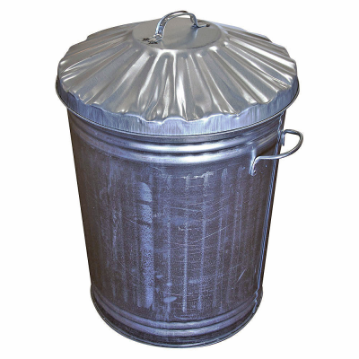 Galvanised Metal Dustbin with Lid