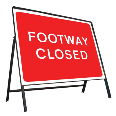 Jazz Sign Complete Riveted - Footpath Closed - 600 x 450mm