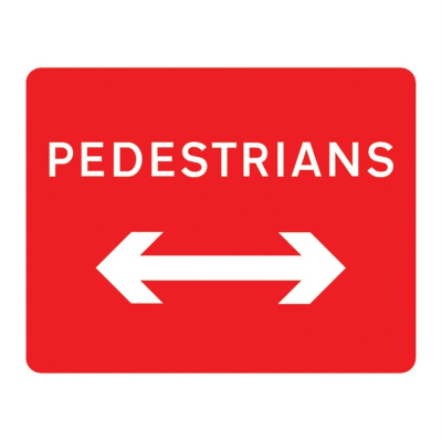 Jazz Sign Plate - Pedestrians Arrow Reversible - 600 x 450 x 2mm