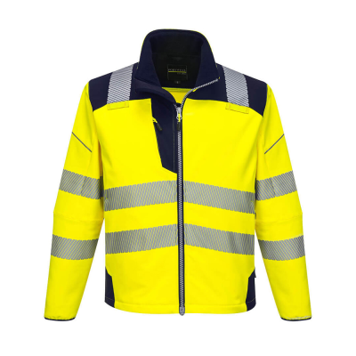 Portwest T402 Hi-Vis Yellow/Black Softshell Jacket - S