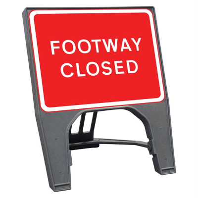 Q-Sign Complete - Footway Closed - 600 x 450mm