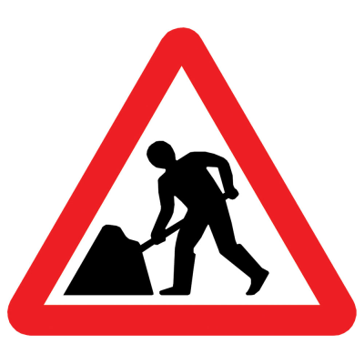 Jazz Triangle Sign Plate 300mm Centres - Man At Work - 750mm