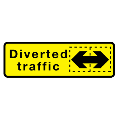 Jazz Sign Plate 300mm Centres - Diverted Traffic Arrow Reversible - 1050 x 450mm
