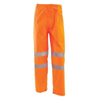 Rail Waterproof Hi-Vis Orange Overtrousers - S