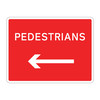 Jazz Sign Plate - Pedestrians Arrow Left - 600 x 450 x 2mm