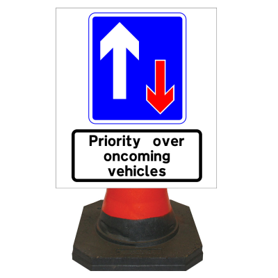 Hangman Square Sign Plate - Priority Over Oncoming Vehicles - 711mm