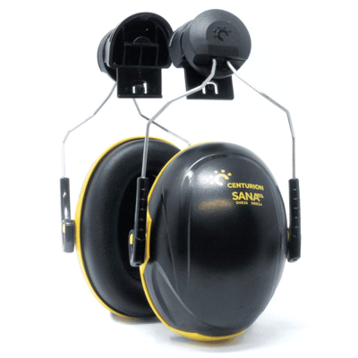 Centurion Sana Helmet Mounted Ear Defenders Black / Green - 25dB SNR