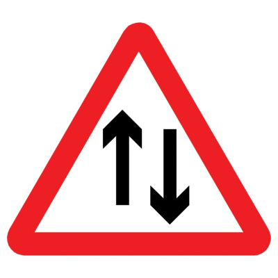 Jazz Triangle Sign Plate - Two Way Traffic - 1200 x 2mm