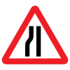Jazz Triangle Sign Plate 300mm Centres - Road Narrows N/Side - 900mm