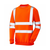 Leo Winkleigh Rail Hi-Vis Orange Crew Neck Sweatshirt - XS