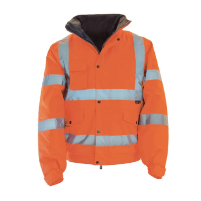 Rail Waterproof Hi-Vis Orange Bomber Jacket - L