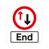 Jazz Sign Plate 300mm Centres - Give Way To Oncoming Vehicles & Ends - 800 x 900mm