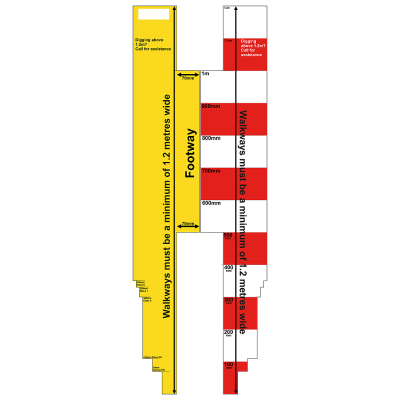 Trench Measuring Stick 1200 x195mm c/w Increments
