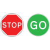 Jazz Circle Sign Plate - Stop / Go - 900 x 2mm