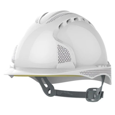JSP EVO3 CR2 Reflective Vented Slip Ratchet Safety Helmet - White